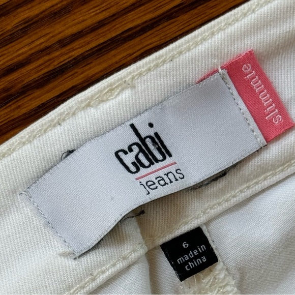 CAbi #5088 Slimmie White Skinny Denim Jeans Size 6 - Picture 5 of 5